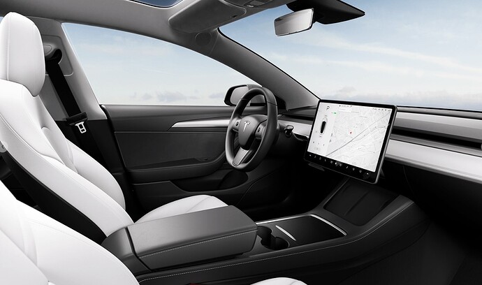 Tesla M≡ White Interior