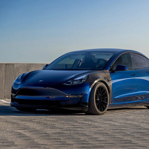 Blue-Tesla-Model-3-Carbon-Fiber-Fenders-Front-Lip-Spoiler-UP-03-Wheels-1000x1000