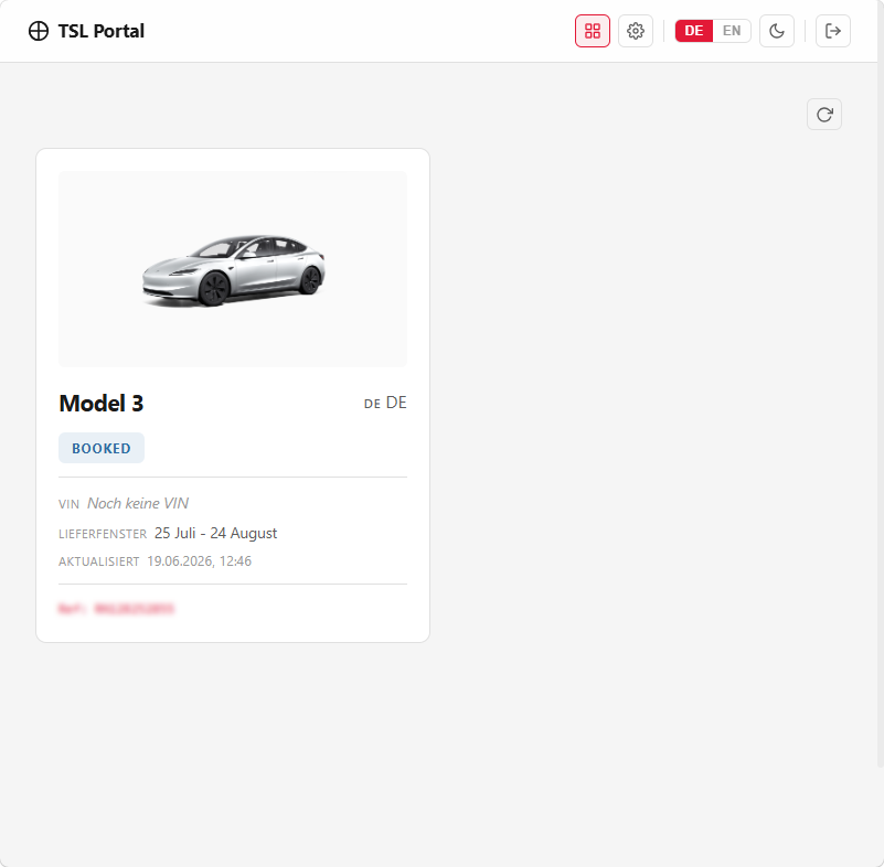 Tesla Order Tracker Visual TSL Portal (order tracker aber im WEB) - Apps und Data Logger - TFF ...
