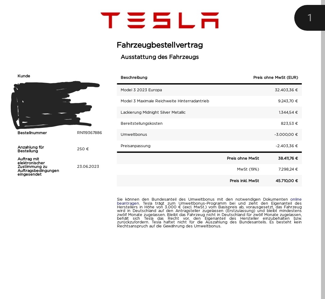 Tesla Rechnung Superchargernull